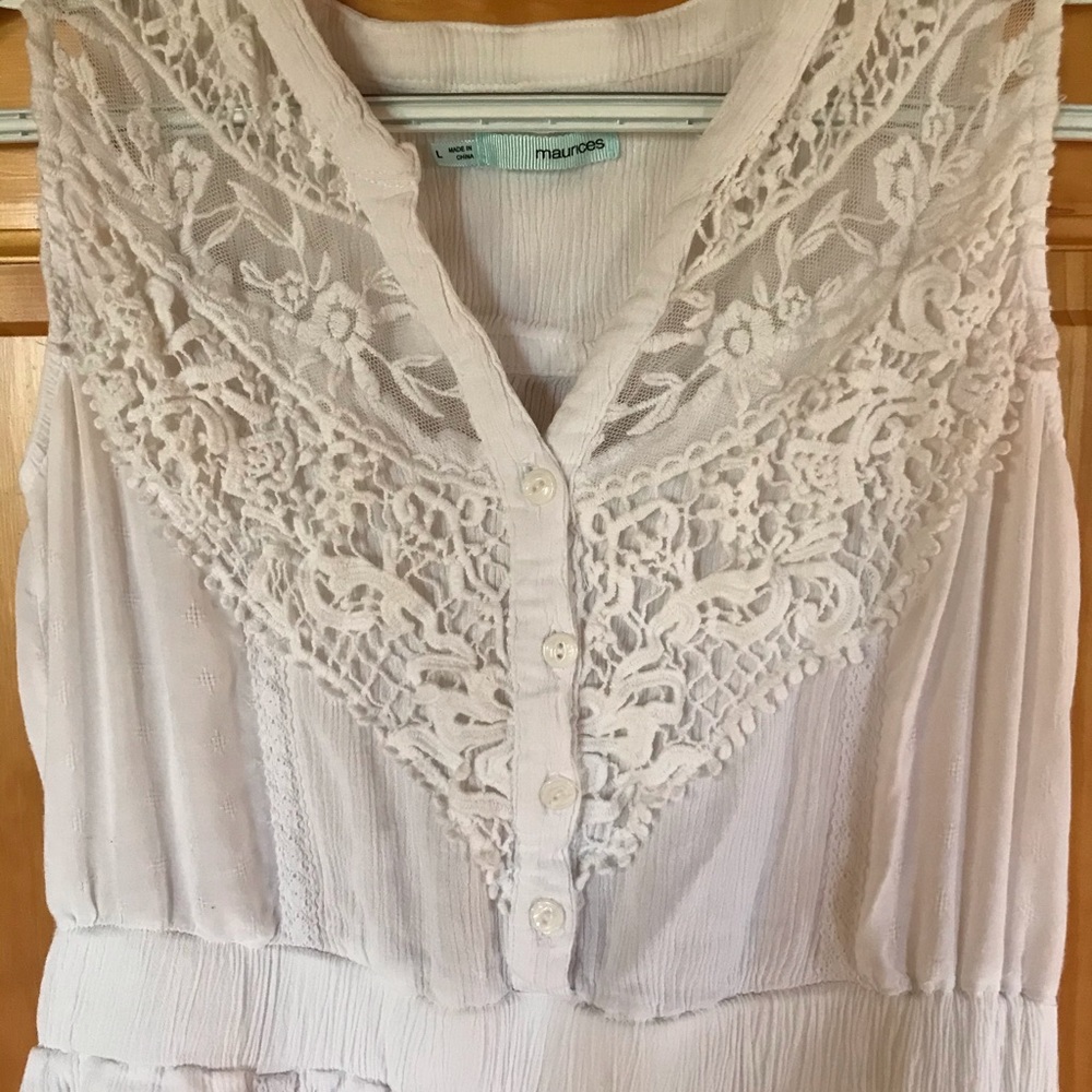 White Sleeveless Dress - Picture 2 of 7
